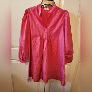 Elegant Pink V-Neck Tunic